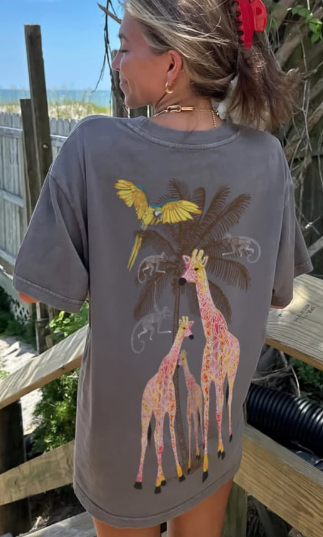 Remerón Gris Giraffas Art – Talle Único