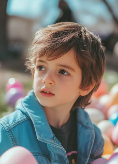 Child with Easter Eggs